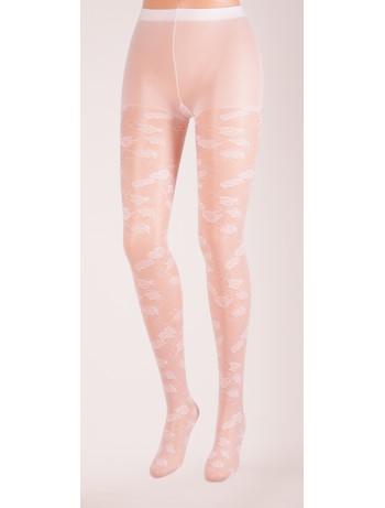 Bonnie Doon Floral Lace Tights white