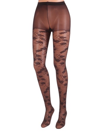 Bonnie Doon Floral Lace Tights black