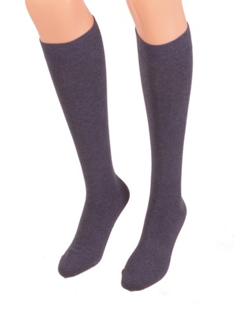 Bonnie Doon Cotton Knee High Socks navy heather