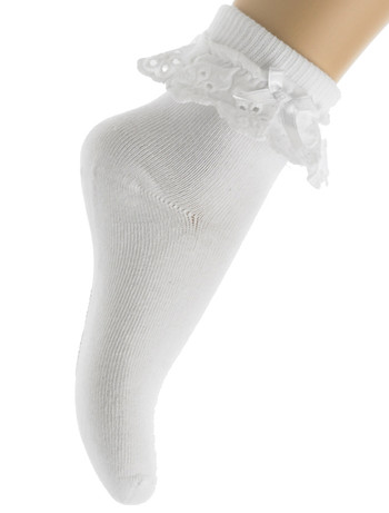 Bonnie Doon Lace Cuff Socks white