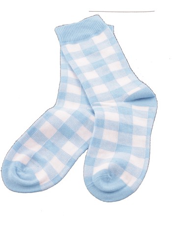 Bonnie Doon Checks Children's Socks aquatic