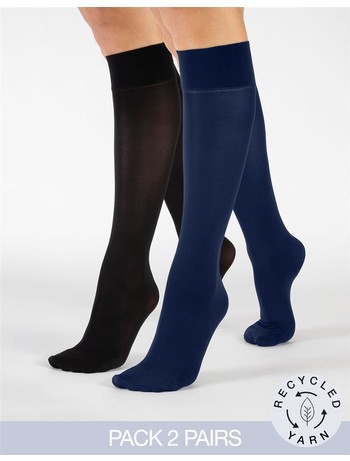 Cette Orleans Eco Knee Highs 2 Pairs Marine / Black