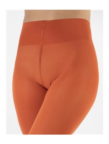 Orange rust Opaque Full Footed Tights, Pantyhose for Women 