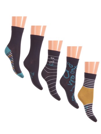 Esprit School Fun Kid's Socks 5-Pack navy