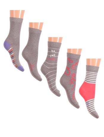 Esprit School Fun Kid's Socks 5-Pack lightgray tinged