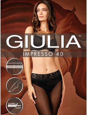 Giulia Impresso 40 Tights with Elegant Lace Waist Band 
