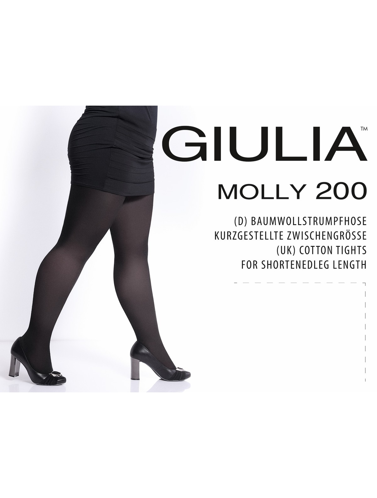 Giulia Molly 200 Plus Size Knit Cotton Tights