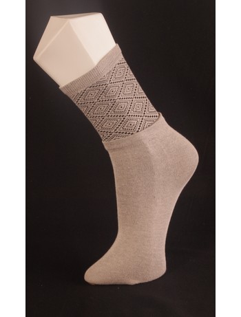 Giulia Sand Patterned Cotton Socks sand