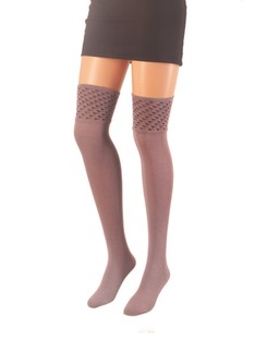 Giulia Over the Knee Socks with Patterned Top