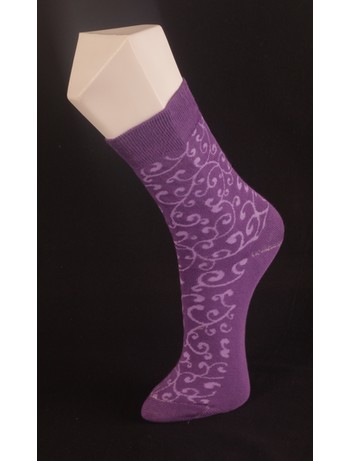 Giulia Violet Patterned Cotton Socks violet