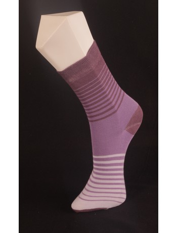 Giulia Lilac Striped Cotton Socks violet