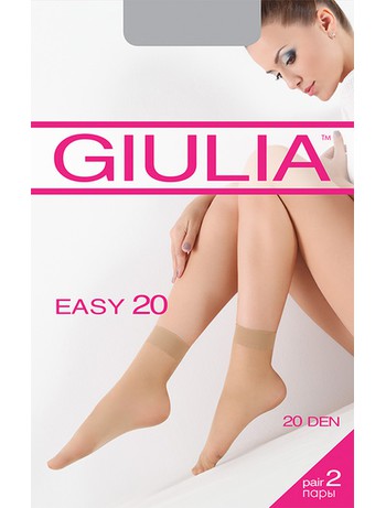 Giulia Easy 20 Double Pack of Sheer Nylon Socks 