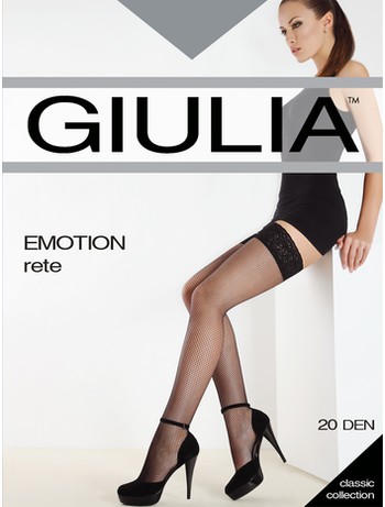 Giulia Emotion Rete Lace Top Fishnet Hold-Ups nero