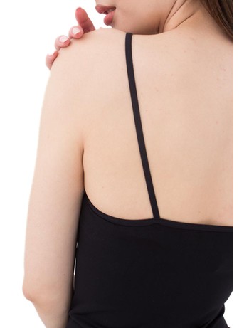 Giulia Camisole - seamless round neck tank top nero