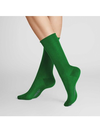 Hudson Relax Fine Rollrand Socks Palm Green