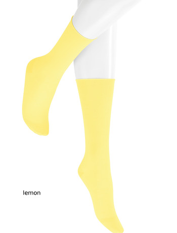 Hudson Relax Fine Rollrand Socks lemon drop