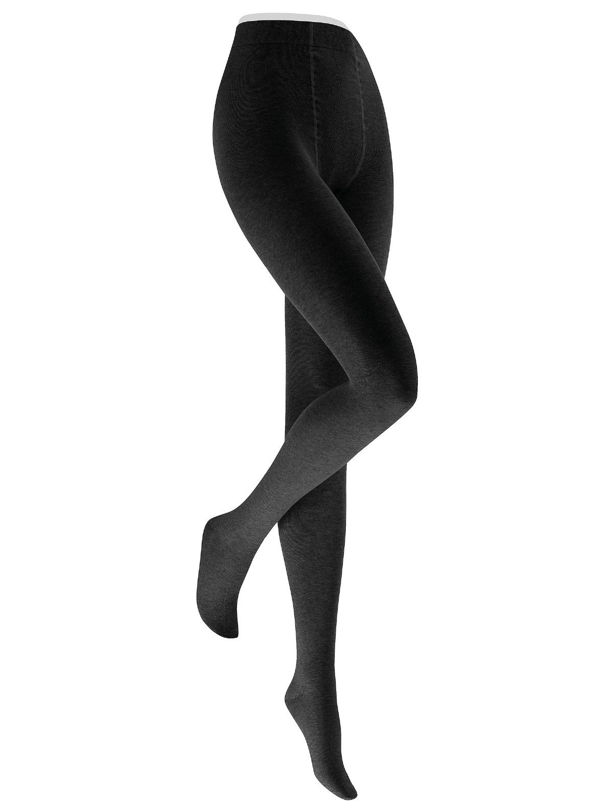 MAWCLOS Ladies Stretch Footed Leggings Workout Opaque Stockings Black-Feet  350g Plus Size 