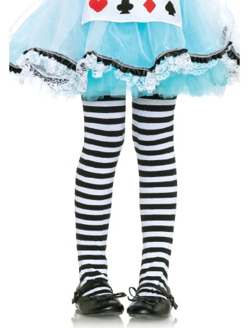 Leg Avenue Girls Stripe Tights black-white