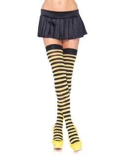 Leg Avenue Opaque Striped  Thigh Highs