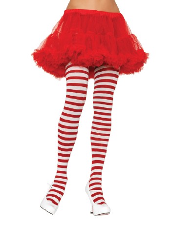 Leg Avenue opaque Striped Tights white-red