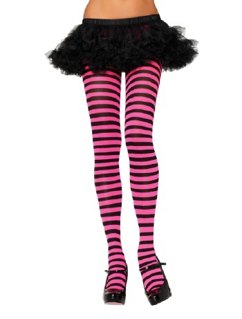 Leg Avenue opaque Striped Tights black/fuchsia