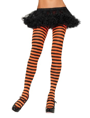 Leg Avenue opaque Striped Tights black-orange