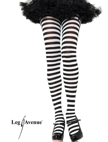 Leg Avenue Opaque Plus Size Tights white-black