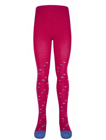 Nur Die Kids Cotton Tights pink stars