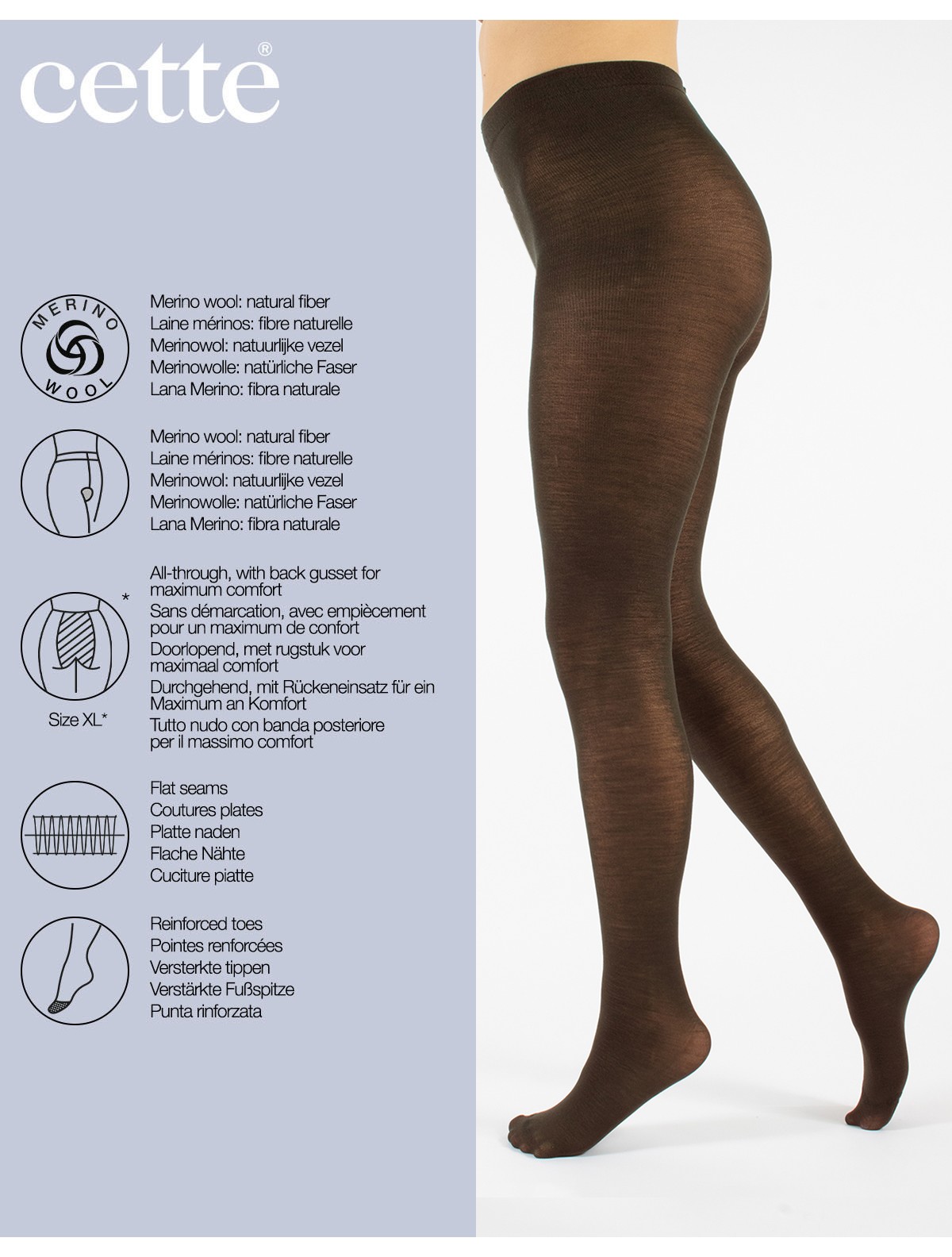 CETTE QUITO - Merino Wool Tights 100 DEN