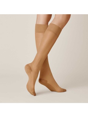 Kunert Cotton Sole 20 Fine Knee High Socks cashmere