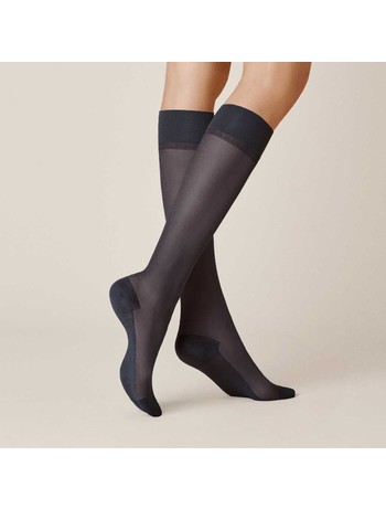 Kunert Cotton Sole 20 Fine Knee High Socks navy