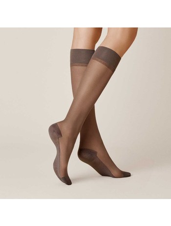 Kunert Cotton Sole 20 Fine Knee High Socks graphit